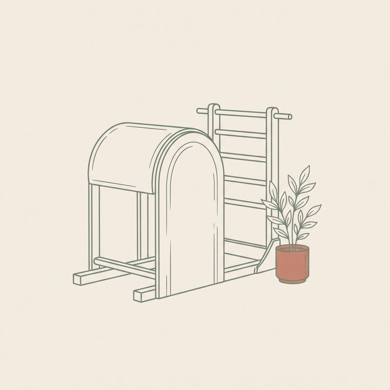 Ilustração do aparelho Ladder Barrel de Pilates